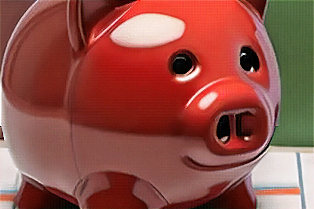 Red piggy bank
